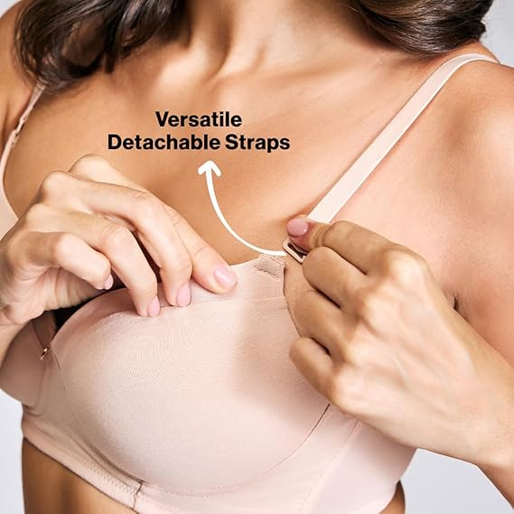 NYKD Cotton by Nykaa Iconic Low Back Party Bra for Women Medium Coverage, Wired, Lightweight, Adjustable Straps – NYB252